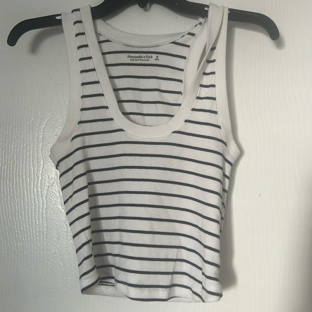 Abercrombie and Fitch Striped Cropped Tank Top